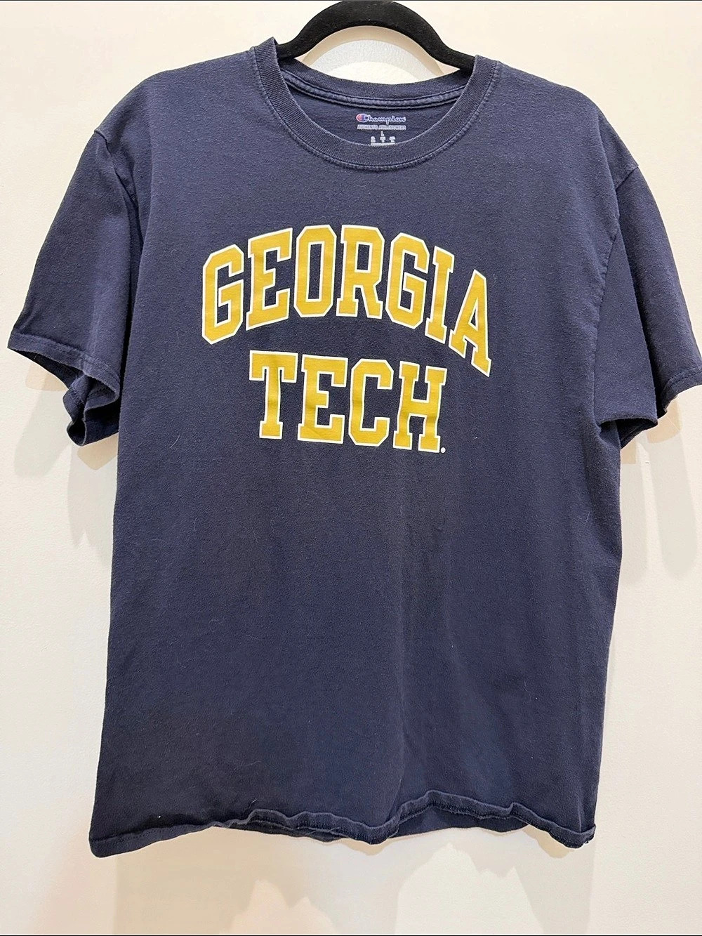 Champion Georgia Tech Yellow Jackets T-Shirt Blue Large